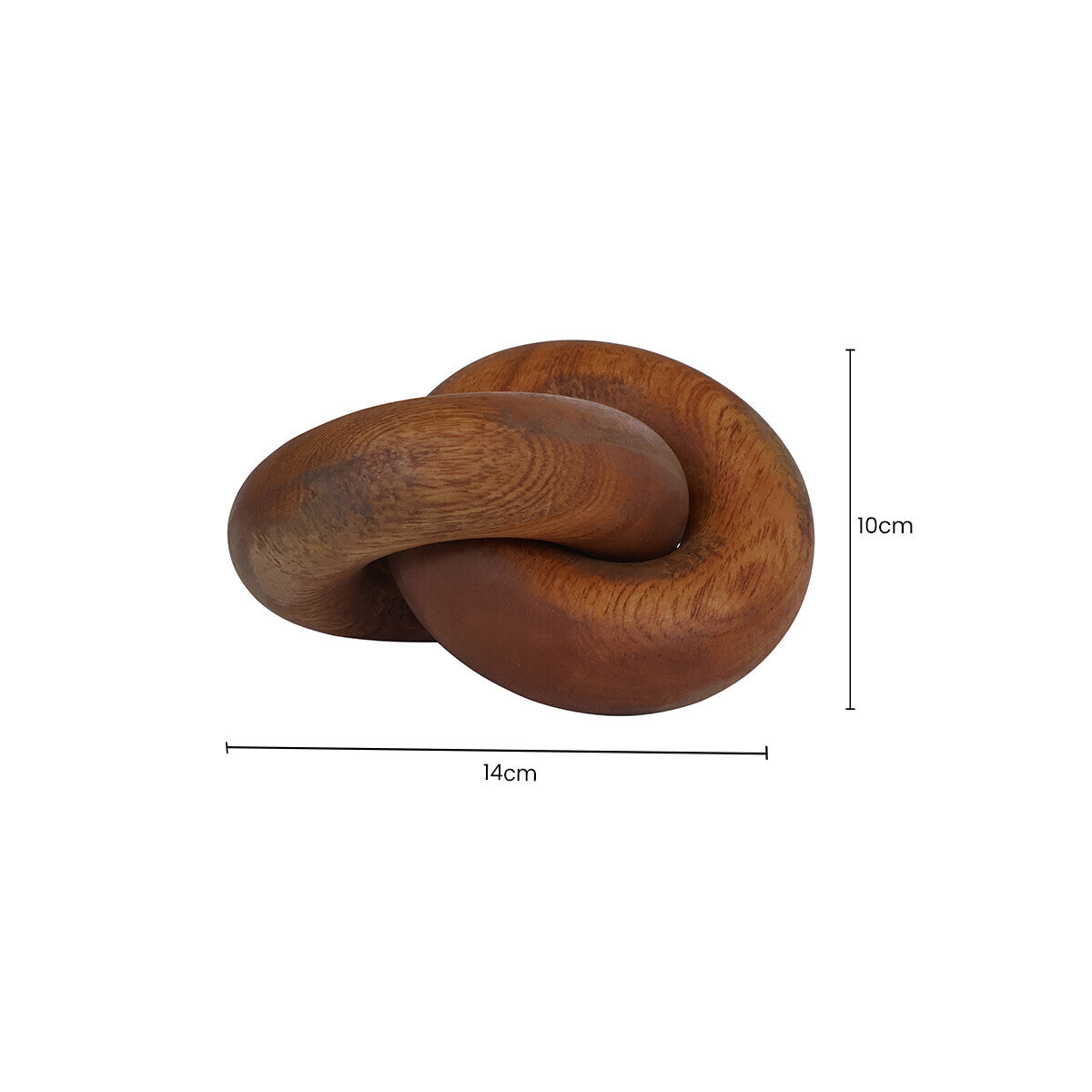 Small brown wood knot sculpture by Orsina, decorative knot decor piece in natural wood finish.