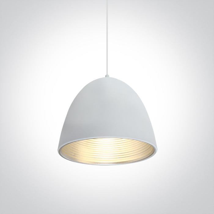 White pendant ceiling lamp from One Light Shop, modern black or white pendant light fixture for stylish interior lighting.