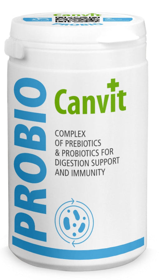Canvit Probio digestive and gut health supplement for dogs and cats, 230g, in a 300ml veterinary bottle by Pet Nourish