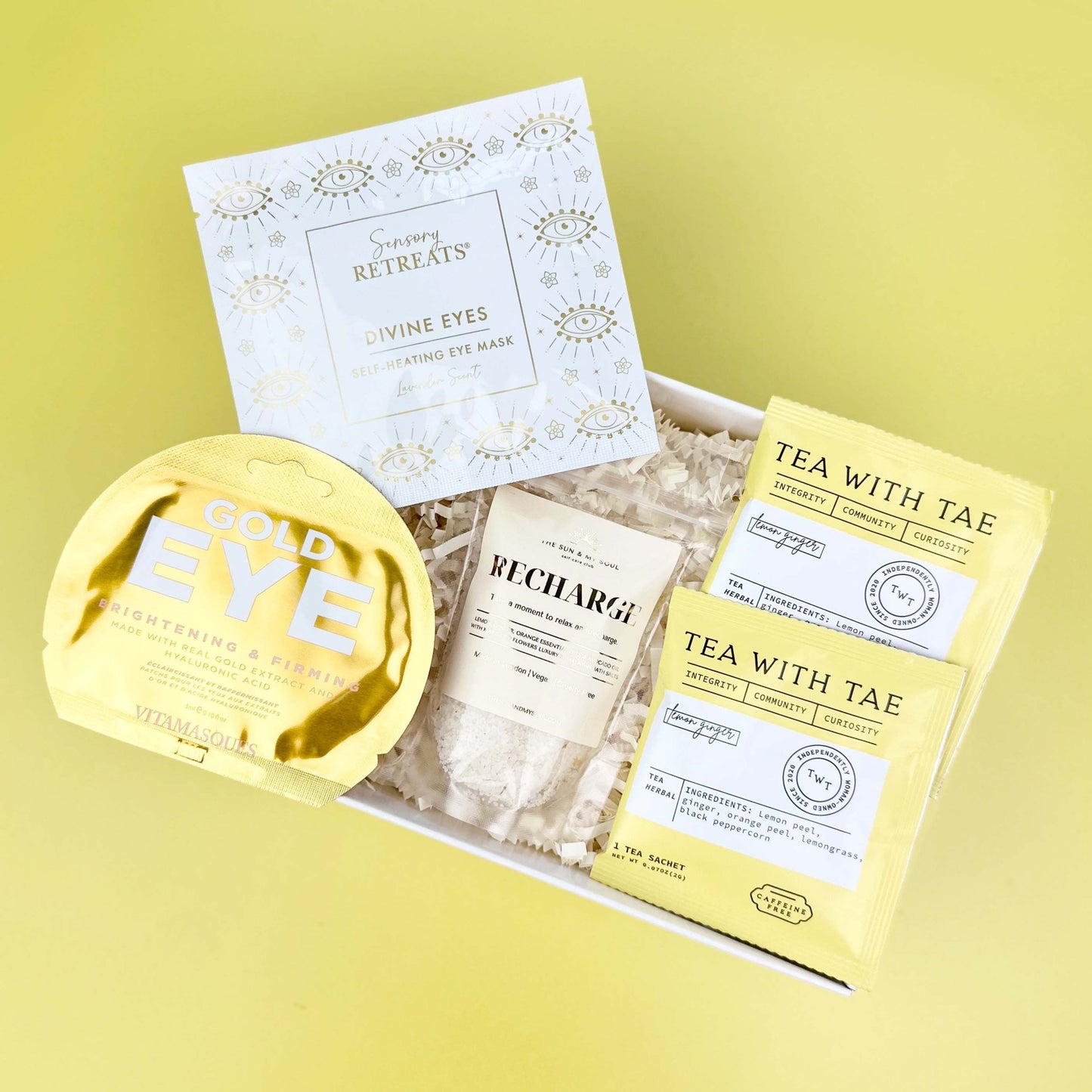 Recharge Luxury Himalayan Bath Salts with Lemon, Ginger, Orange Essential Oils, Avocado Oil with Marigold Flowers