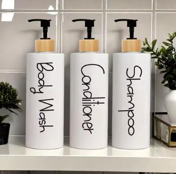 3PCS Bathroom Soap Dispenser Reusable Hand Pump Dispenser Bottle