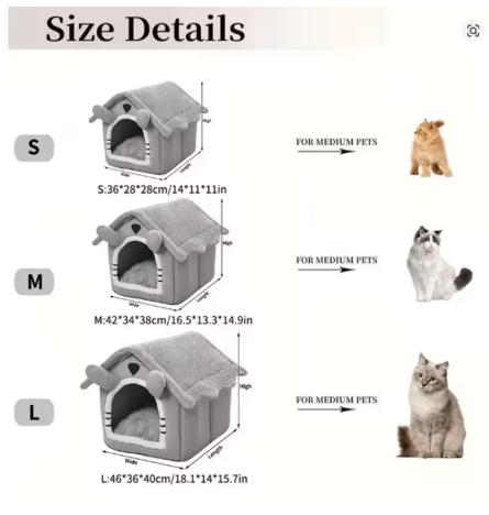 Foldable Pet House Removable Washable Dog/Cat House.