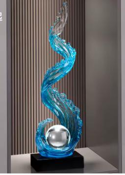 Home Decor Wind and Water Rising Resin Sculpture