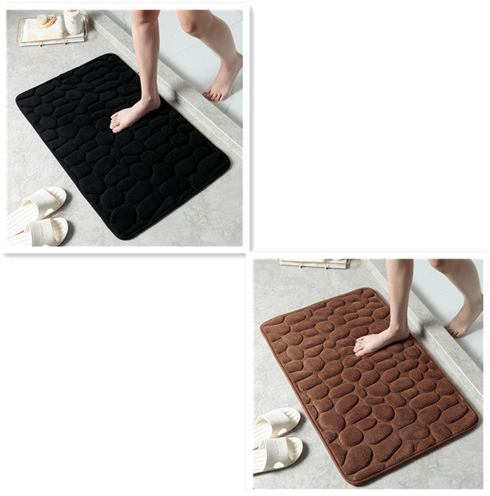 Pebble Stone Bathroom Mat | Soft Memory Foam Anti-Slip Bath Mat