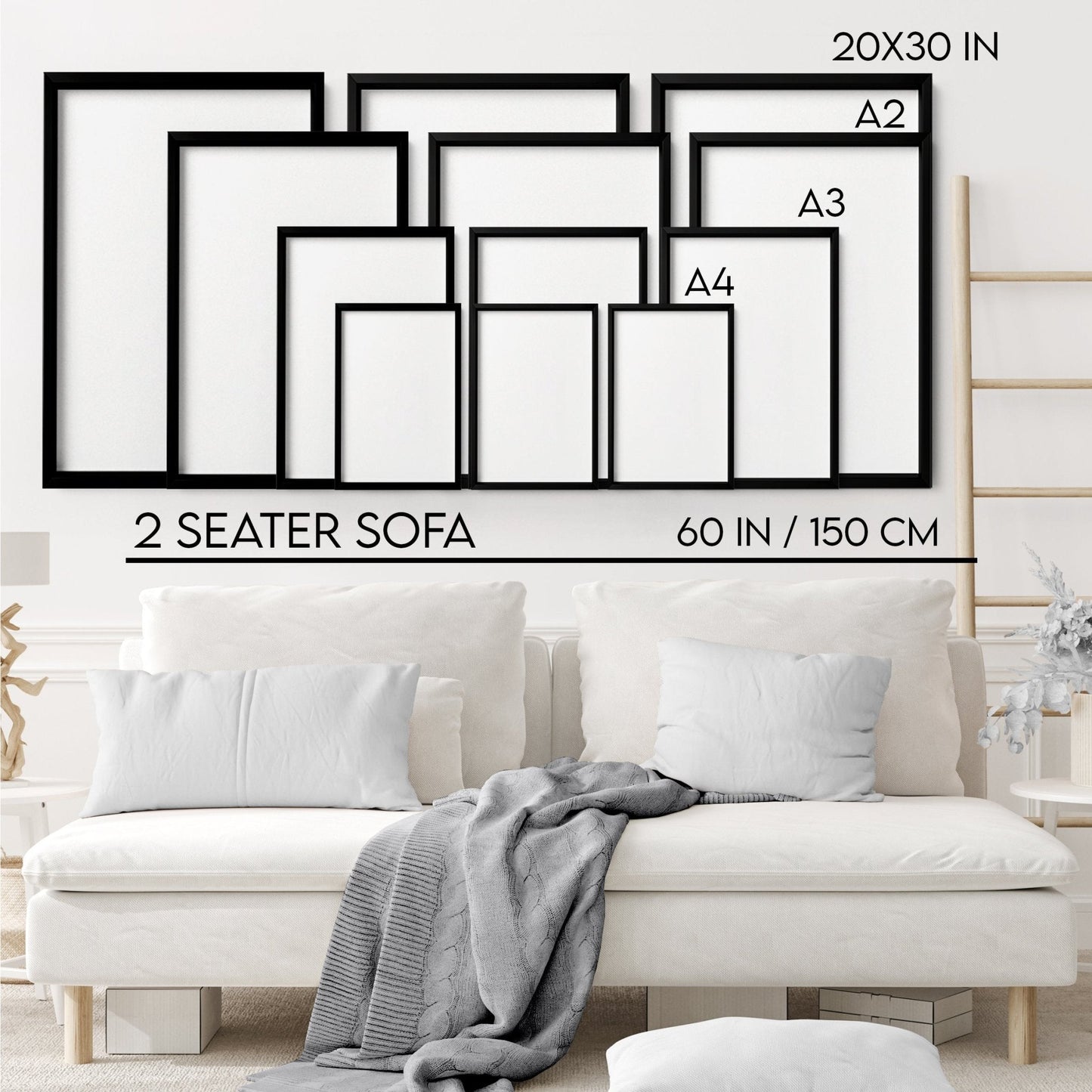 Set of three Scandinavian interior decor wall art prints for living room, featuring minimalist designs by About Wall Art.
