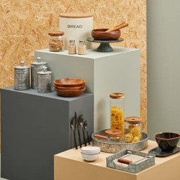 Easton 5 Piece Cream Kitchen Storage Set | Bread Bin, Biscuit Tin & Tea, Coffee & Sugar Canisters