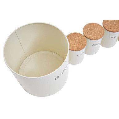 Easton 5 Piece Cream Kitchen Storage Set | Bread Bin, Biscuit Tin & Tea, Coffee & Sugar Canisters