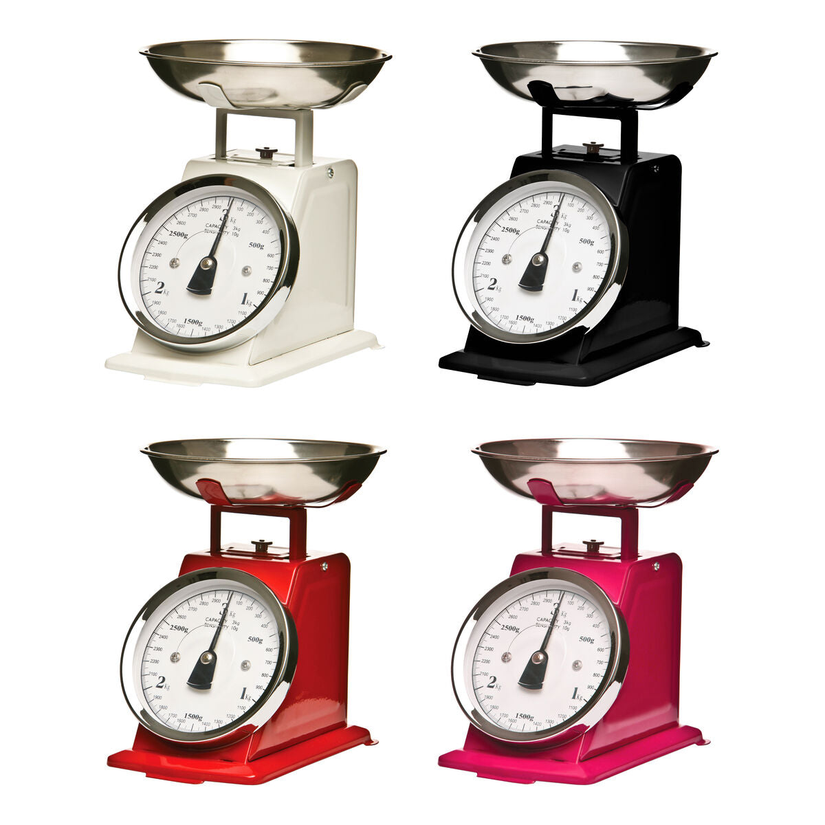 Olivier 3kg Matt Black Retro Kitchen Scale | Analogue Mechanical Baking Scale