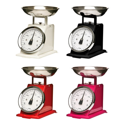 Olivier 3kg Matt Black Retro Kitchen Scale | Analogue Mechanical Baking Scale