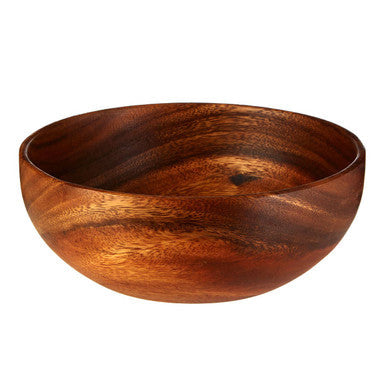 Orsina Kora Acacia fruit and salad bowl, handcrafted wooden serving dish with natural wood grain for fruits and salads.