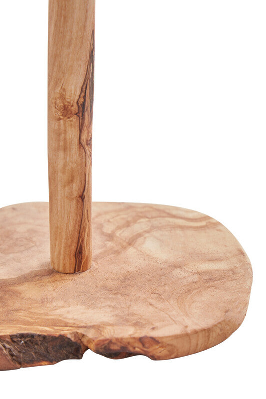Orsina Kora Olive Wood Kitchen Roll Holder with sleek design and natural wood finish, perfect for modern kitchen decor.