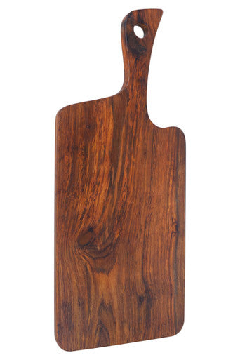 Orsina Rosi organic-shaped tropical rosewood serving or cutting board with natural finish, ideal for serving or food prep.
