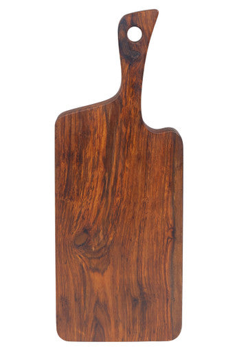 Orsina Rosi organic tropical rosewood serving or cutting board with natural finish, shaped for serving and food prep.