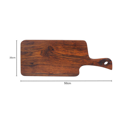 Orsina Rosi organic-shaped tropical rosewood serving or cutting board with natural finish, showcasing smooth wood grain and unique shape.
