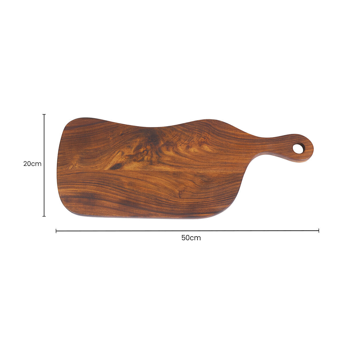 Organic-shaped Rosi tropical rosewood serving and cutting board with natural finish from Orsina, ideal for serving or food prep.