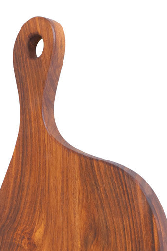 Orsina Rosi Tropical Rosewood serving or cutting board in organic shape with natural finish, ideal for serving or food prep.