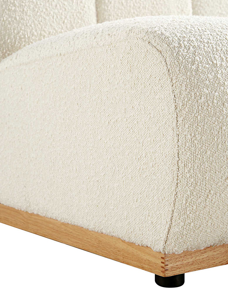 Yilmaz Modular Sofa, Armless Sofa, White Boucle