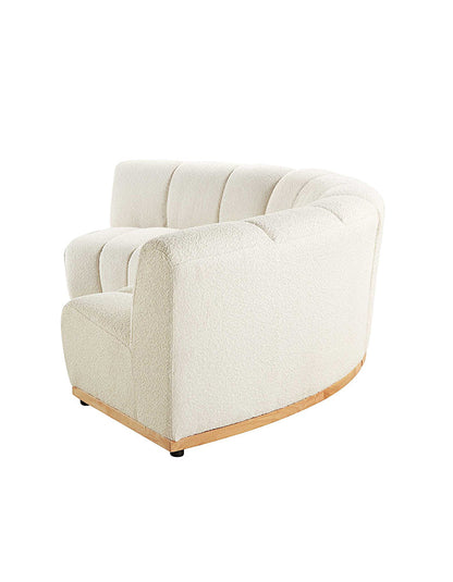 Zafar Modular Sofa, Armless Curved Sofa, White Boucle
