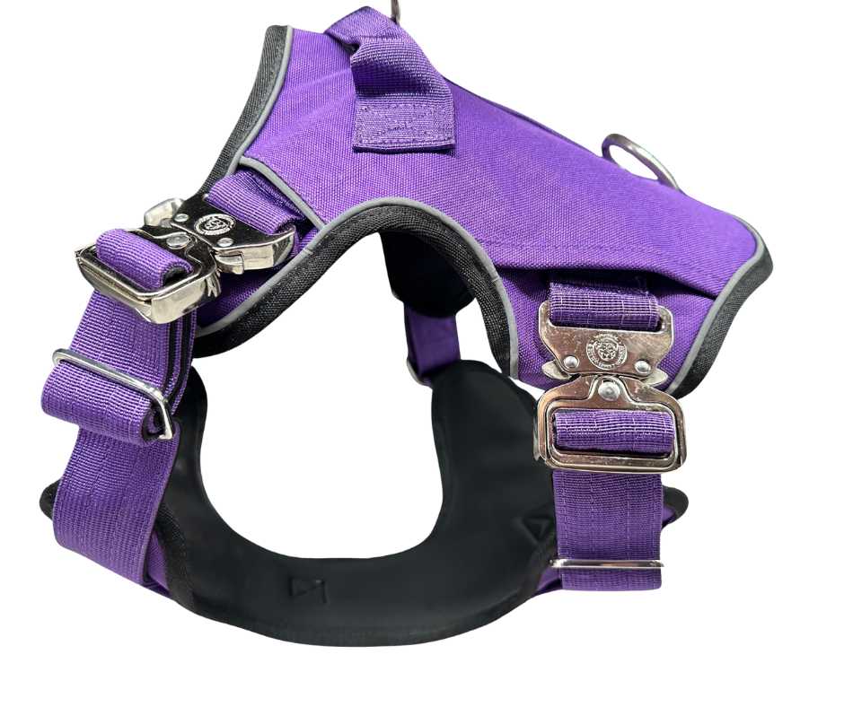 Lavender purple BTactical No Pull Ultimate dog harness with adjustable straps and padded handle for comfort and control.