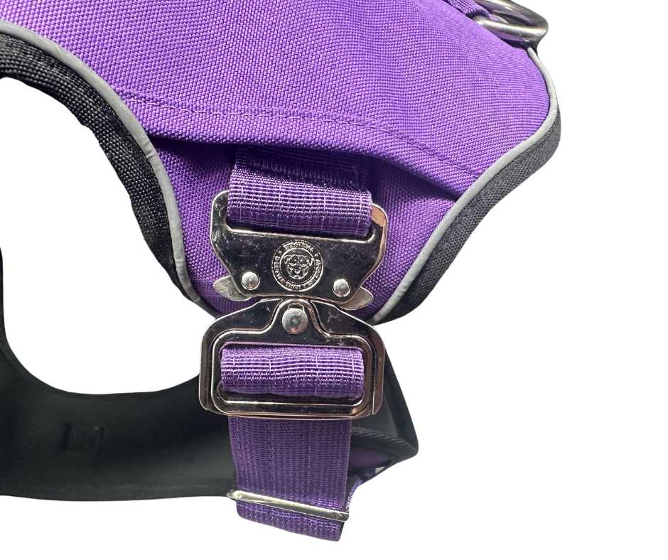 Lavender purple BTactical No Pull Ultimate dog harness with adjustable straps and sturdy buckles, designed for comfortable control.