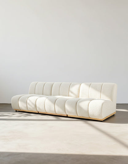 Yilmaz Modular Sofa, Armless Sofa, White Boucle