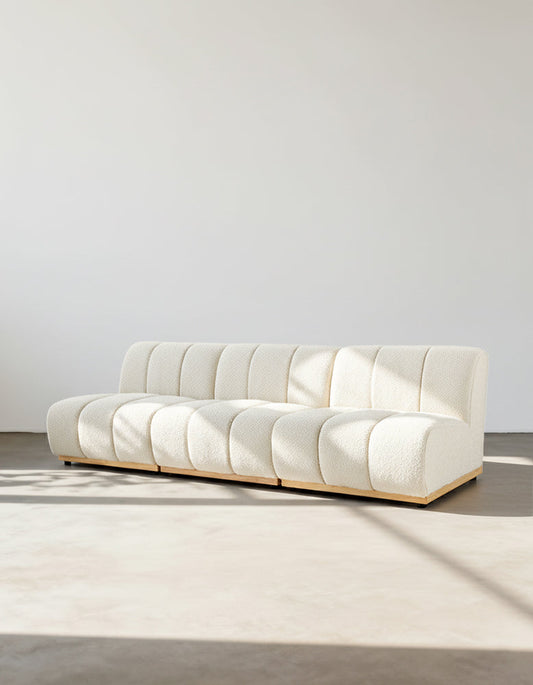 Yilmaz Modular Sofa, Armless Sofa, White Boucle