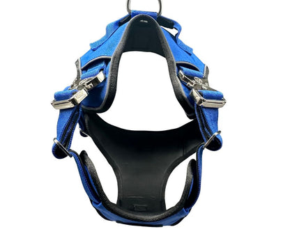 Royal blue BTactical No Pull Ultimate harness for dogs, showing adjustable straps and padded design for comfort.