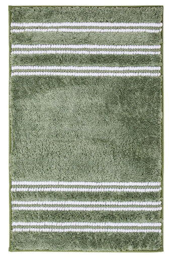 Large sage green bath mat from Orsina with soft, plush fabric designed for bathroom use.