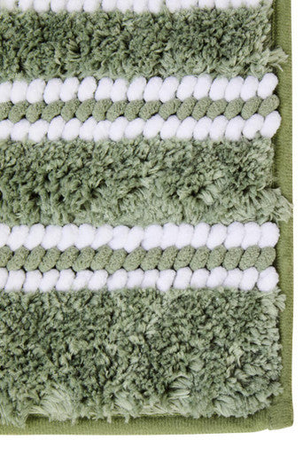 Large sage green bath mat from Orsina, soft textured bathroom textile with non-slip backing, designed for comfort and safety.