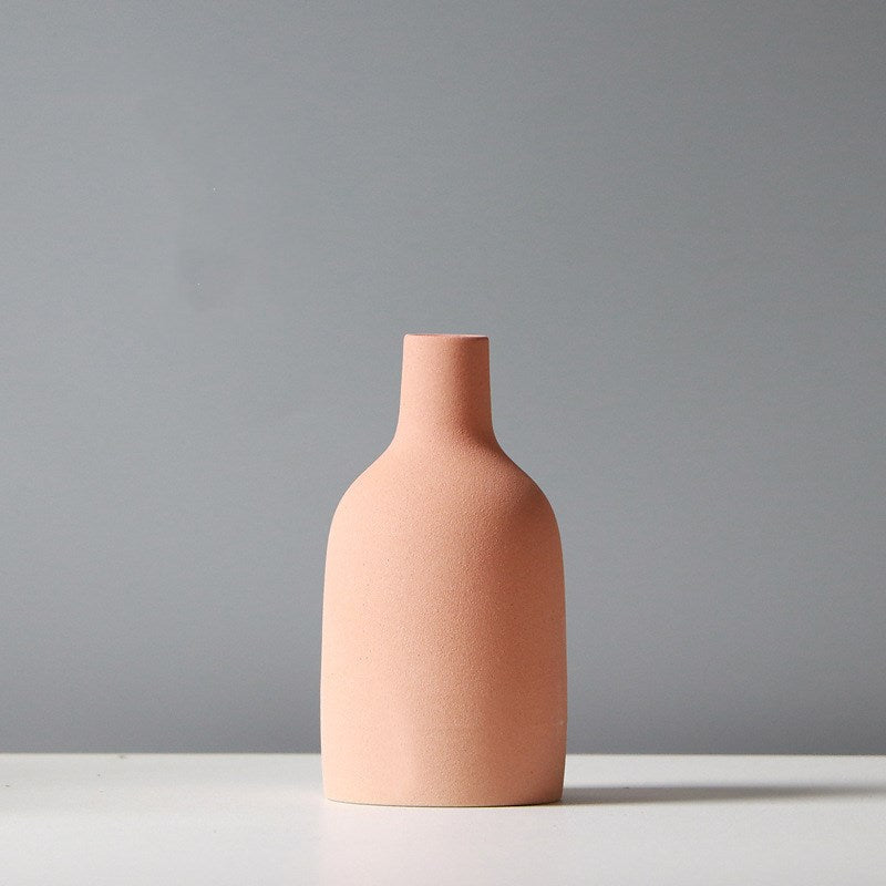 Small Michan Direct ceramic Morandi-style decoration vase for living room or bedroom, ideal for desktop flowers and Nordic decor.