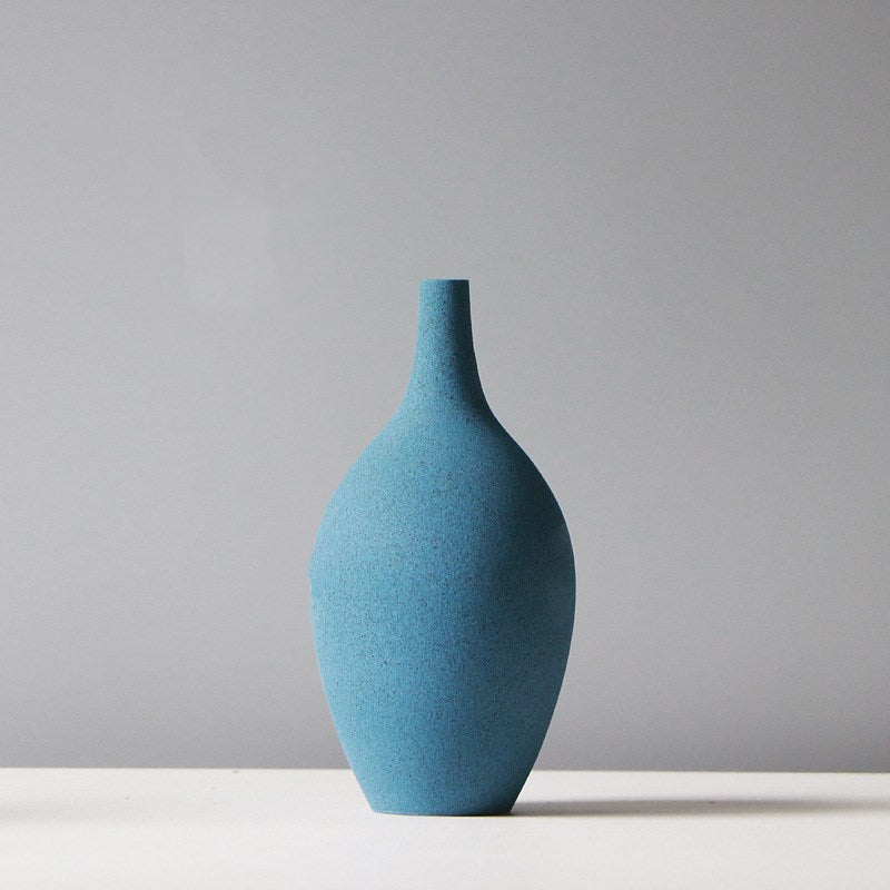 Small Michan Direct ceramic Morandi-style vase for living room and bedroom decor, ideal for desktop flowers and Nordic interior accents.