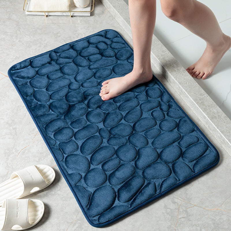 Pebble Stone Bathroom Mat | Soft Memory Foam Anti-Slip Bath Mat