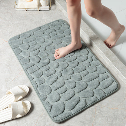 Pebble Stone Bathroom Mat | Soft Memory Foam Anti-Slip Bath Mat
