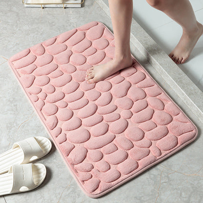 Pebble Stone Bathroom Mat | Soft Memory Foam Anti-Slip Bath Mat