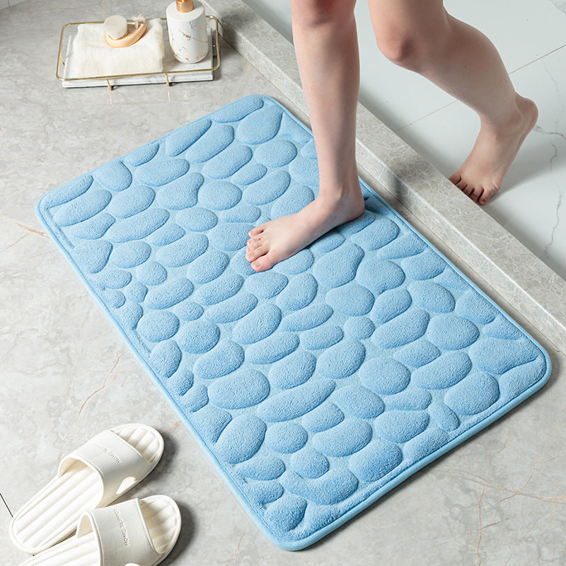 Pebble Stone Bathroom Mat | Soft Memory Foam Anti-Slip Bath Mat