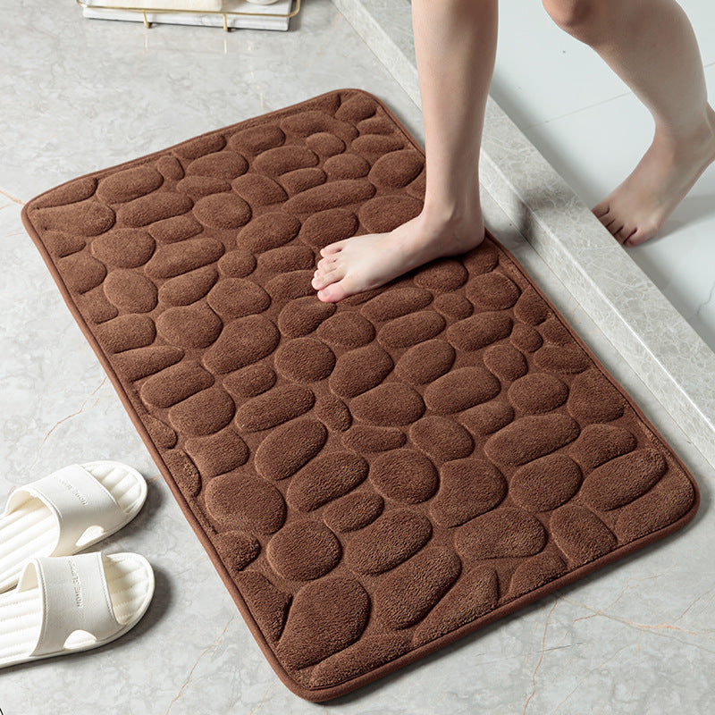 Pebble Stone Bathroom Mat | Soft Memory Foam Anti-Slip Bath Mat