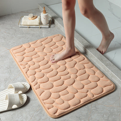 Pebble Stone Bathroom Mat | Soft Memory Foam Anti-Slip Bath Mat
