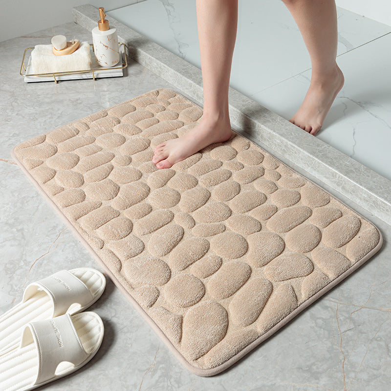 Pebble Stone Bathroom Mat | Soft Memory Foam Anti-Slip Bath Mat