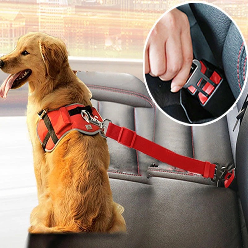 Adjustable Dog Car Seat Belt | Pet Car Safety Tether for Dogs & Cats