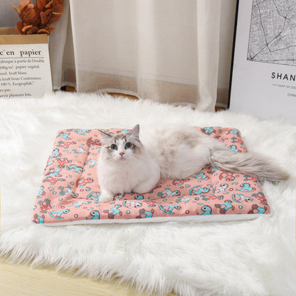 Thick Cotton Linen Lamb Wool Blanket Kennel Dog Mat Pet Supplies