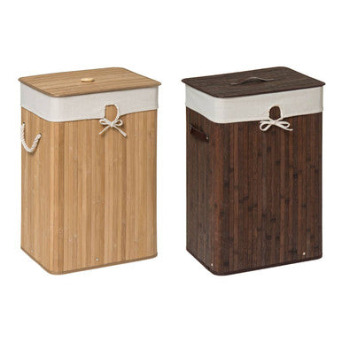 Orsina rectangular bamboo laundry hamper with natural finish, stylish and functional for organizing laundry in modern homes.