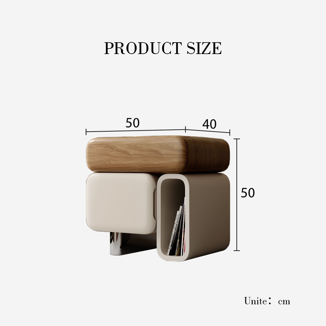 Violeta modern bedside table by DC Concept, sleek solid wood design with a contemporary look, featuring clean lines and a minimalist style.
