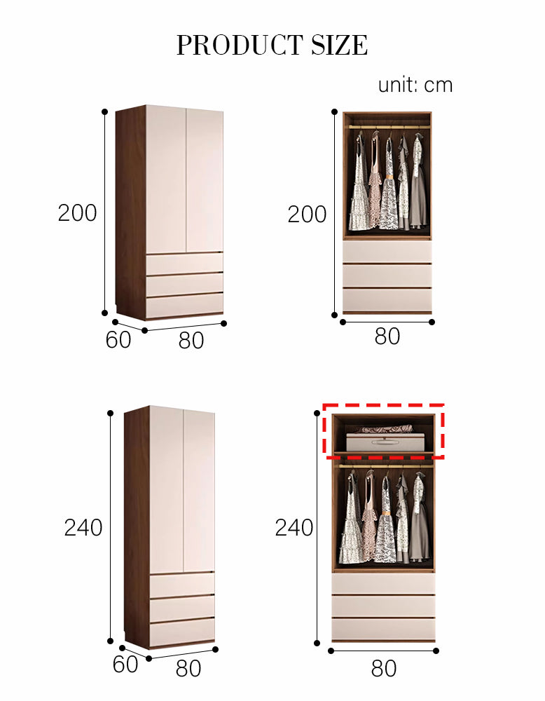 DC Concept Tiwari Small Wardrobe with dressing table, double wardrobe storage, showcasing sleek wood finish and modern design.