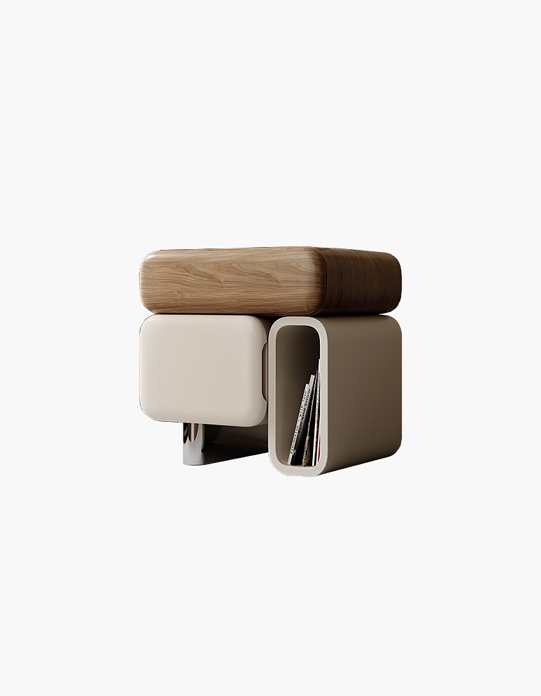 Violeta modern bedside table by DC Concept featuring sleek solid wood design for contemporary bedroom spaces.