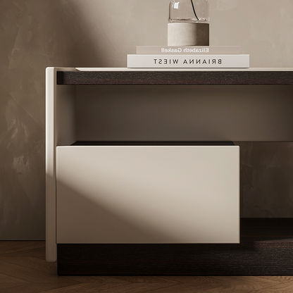 Vintage-inspired Zoe bedside table by DC Concept with elegant antique finish, featuring a compact design for bedroom decor.