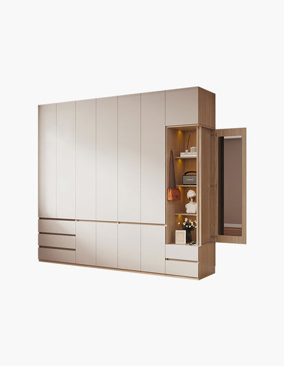 DC Concept Tiwari Small Wardrobe with Dressing Table, 2 Double Wardrobe in a compact, modern bedroom setup