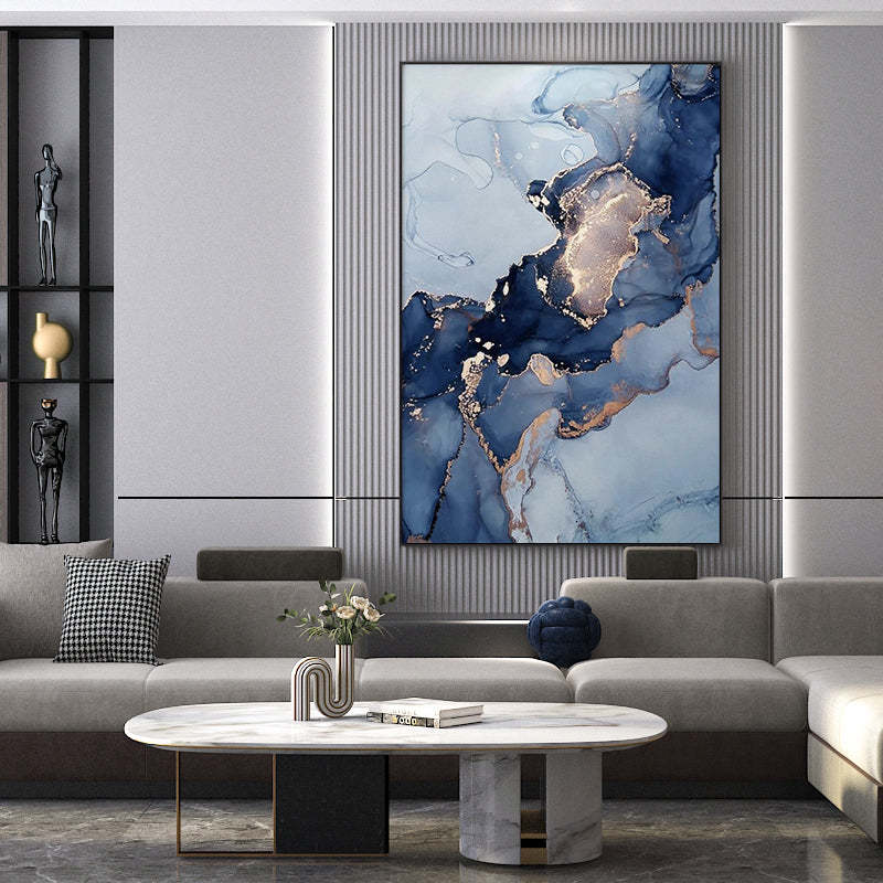 Decorated canvas painting for living room by Michan Direct featuring vibrant abstract artwork on a wall.