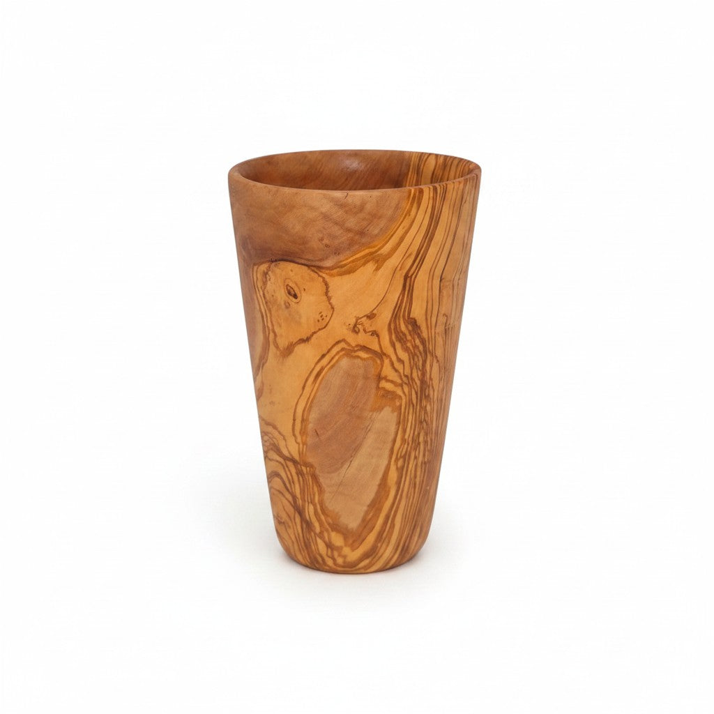 Luxury Solid Olive Wood Utensil Holder | Rustic Kitchen Utensil Crock