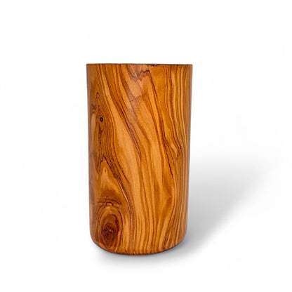 Handcrafted Olive Wood Utensil Holder | Wooden Spoon & Spatula Crock