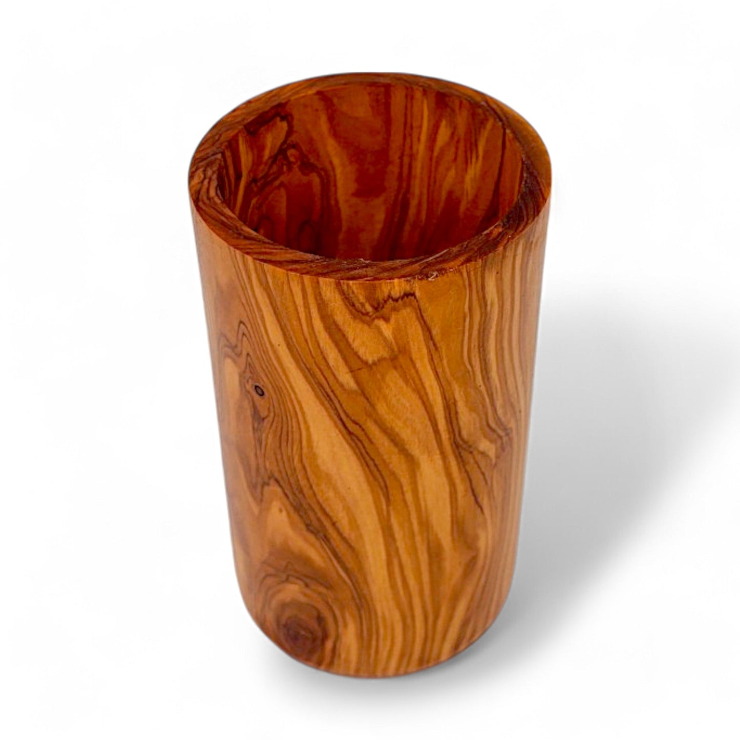 Handcrafted Olive Wood Utensil Holder | Wooden Spoon & Spatula Crock